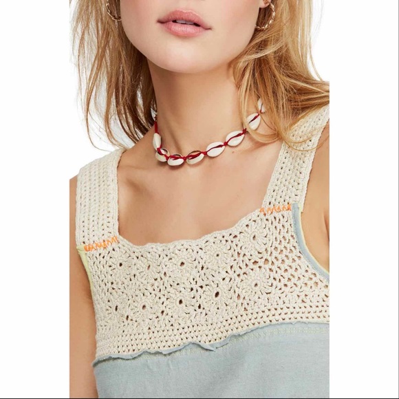 Free People Luca Crochet Stripe Tunic Merida Combo - Picture 3 of 8